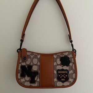 Brown Patterned Shoulder Bag